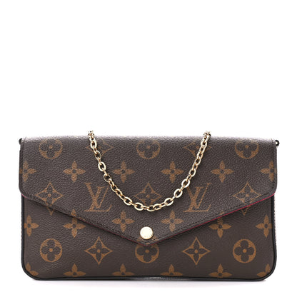 Louis Vuitton Monogram Pochette Felicie Chain Wallet Fuchsia 3 of 15