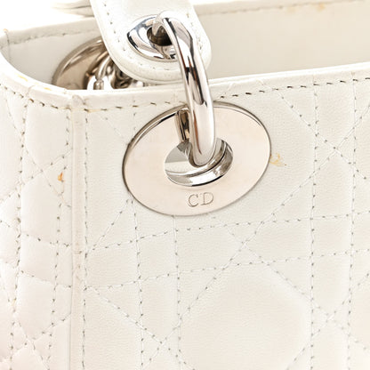 Christian Dior Lambskin Cannage Mini Lady Dior White 12 of 15