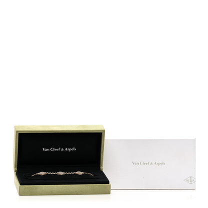 Van Cleef & Arpels 18K Yellow Gold Mother of Pearl 5 Motifs Vintage Alhambra Bracelet 4 of 4