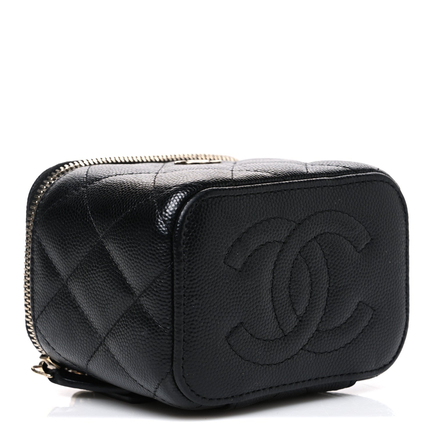Chanel Caviar Quilted Mini Vanity Case With Chain Black 3 of 9
