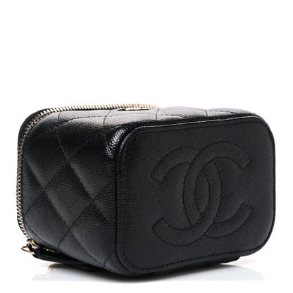Chanel Caviar Quilted Mini Vanity Case With Chain Black 3 of 9