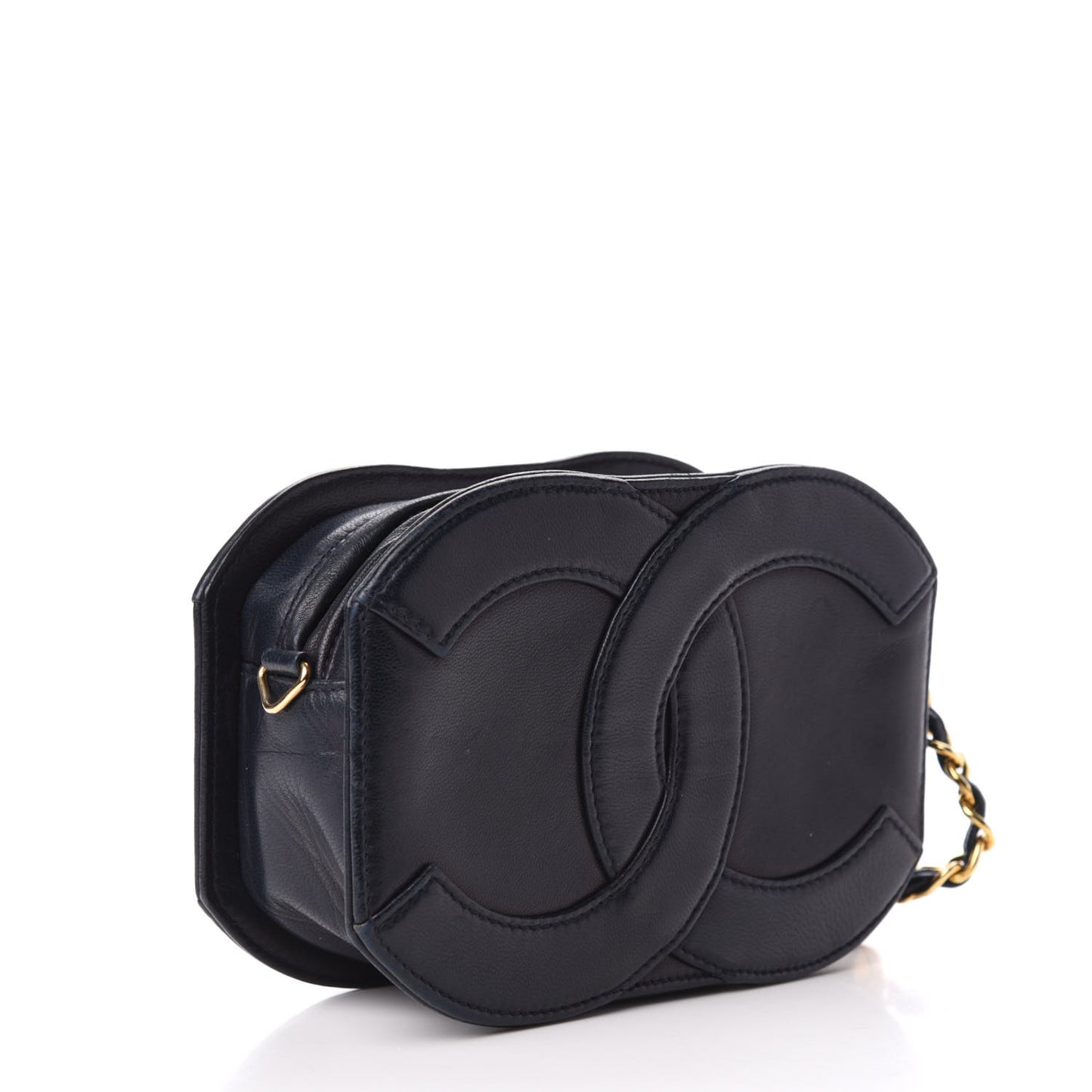 Lambskin Quilted CC Tassel Crossbody Black