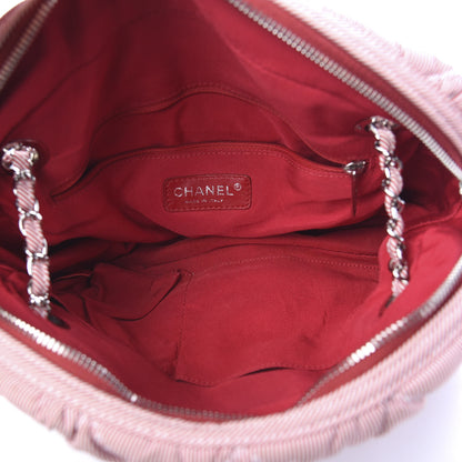 Chanel Nylon Bubble Quilt Shoulder Bag Red White 4 of 9