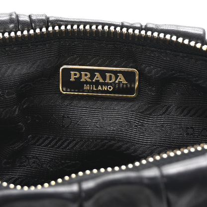 Prada Nappa Gaufre Wristlet Clutch Black 6 of 6