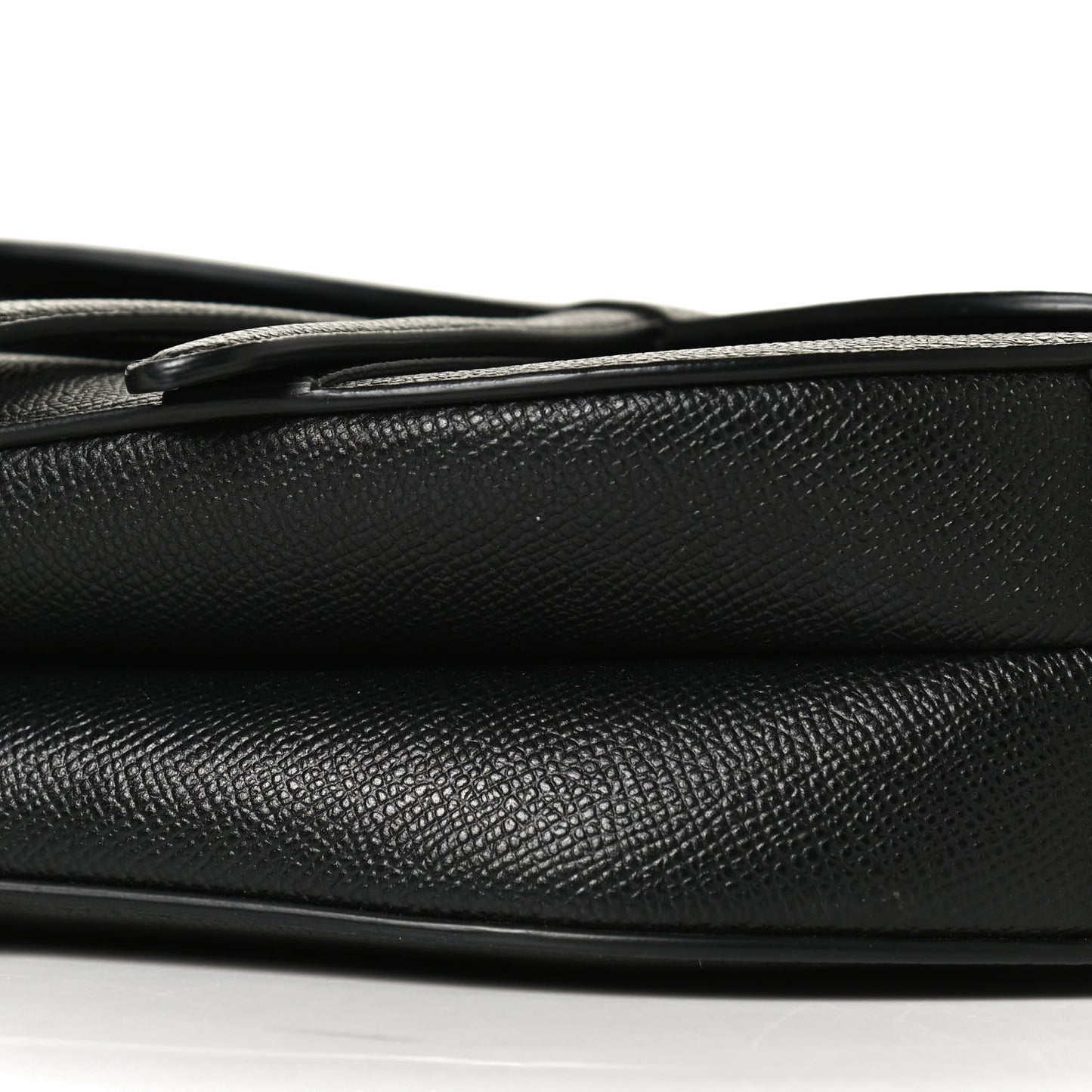 Grained Calfskin Saddle Bag Black