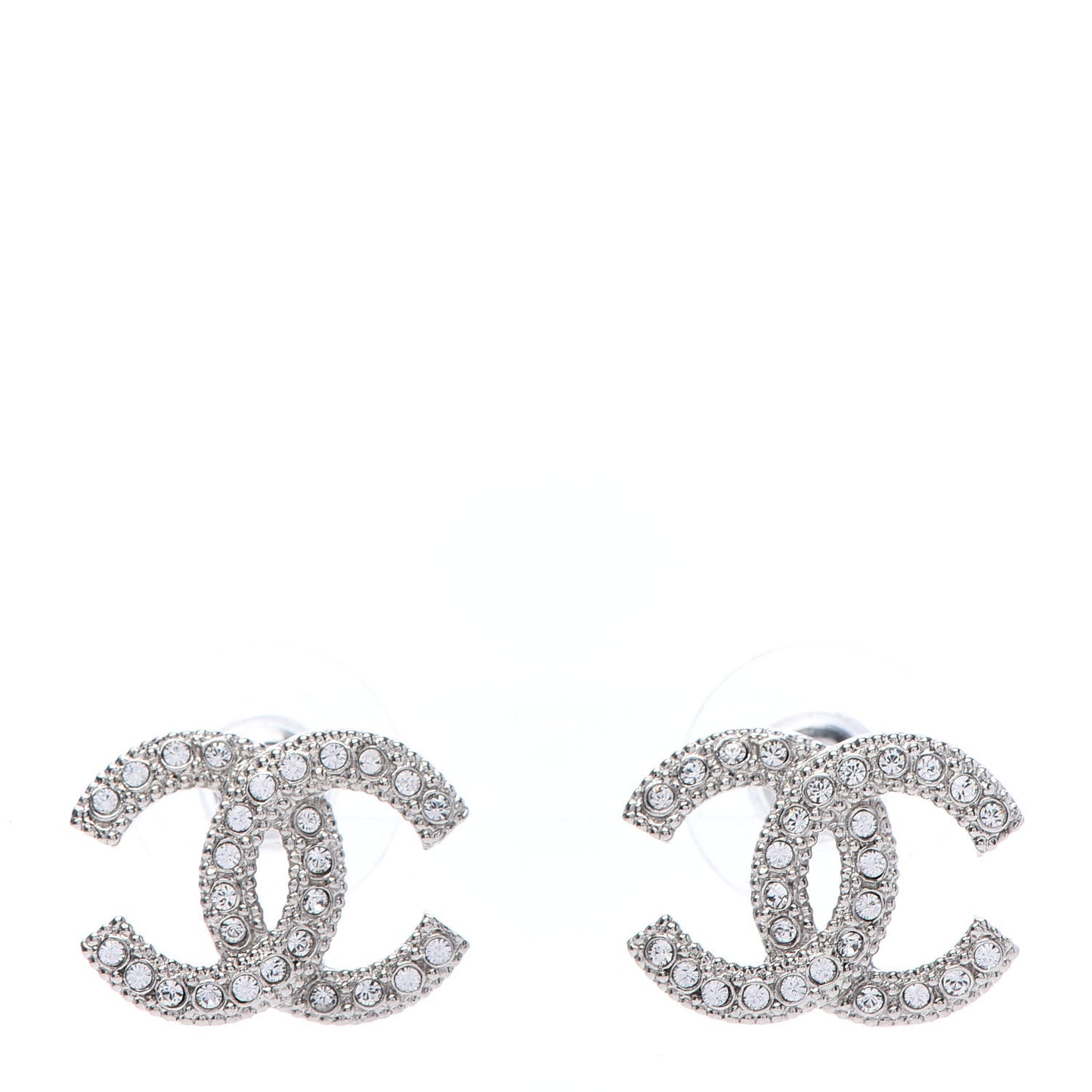 Crystal CC Earrings Silver