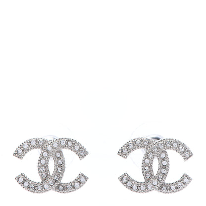 Chanel Crystal CC Earrings Silver 1 of 5