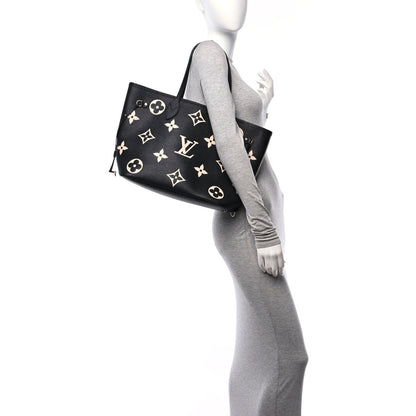 Louis Vuitton Empreinte Monogram Giant Neverfull MM Black Beige 2 of 9