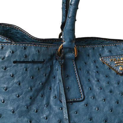 Prada Ostrich Executive Tote Cobalto 12 of 18
