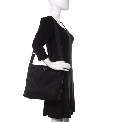 Prada Nylon Flat Messenger Bag Black 2 of 9