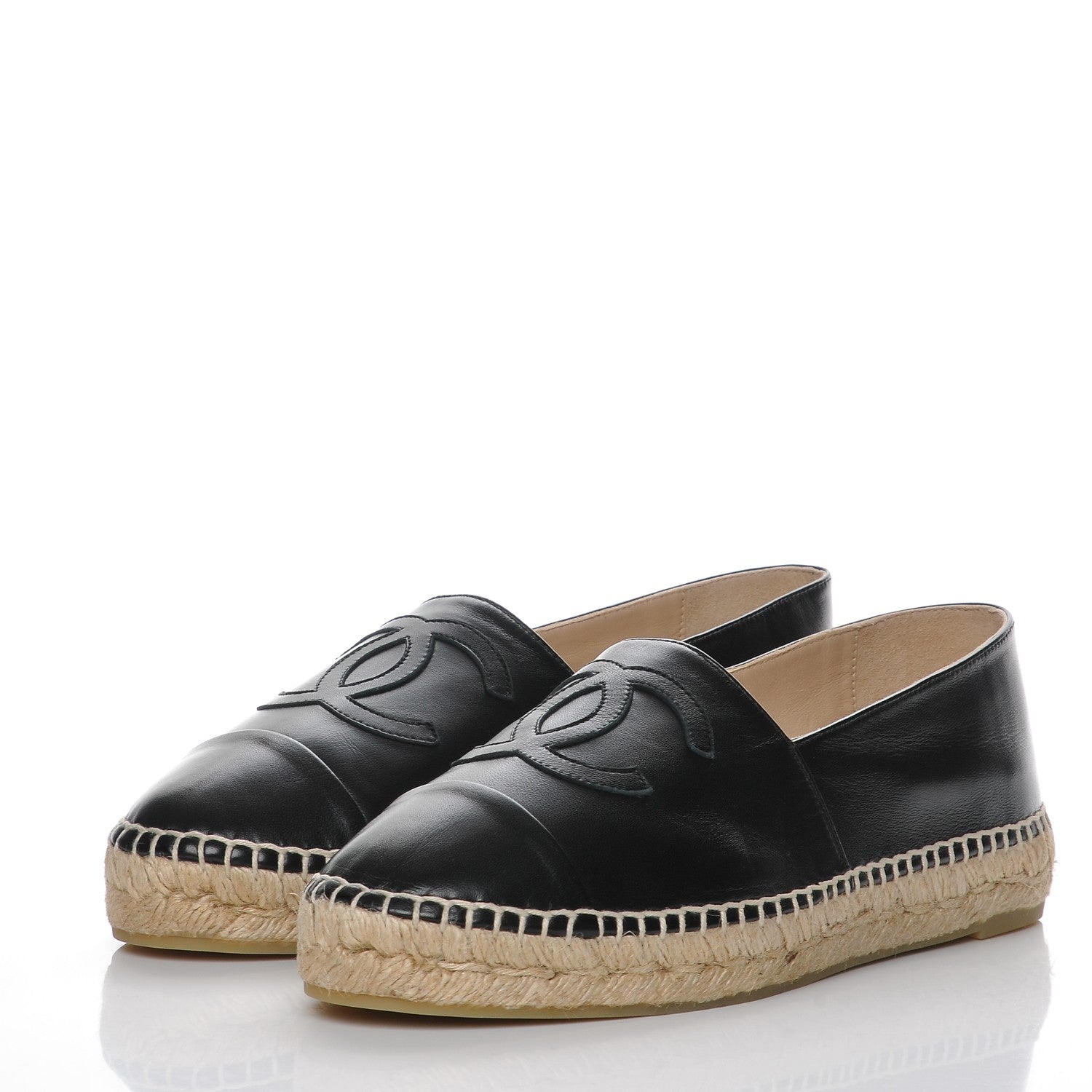 Chanel Lambskin CC Espadrilles 41 Black 3 of 10