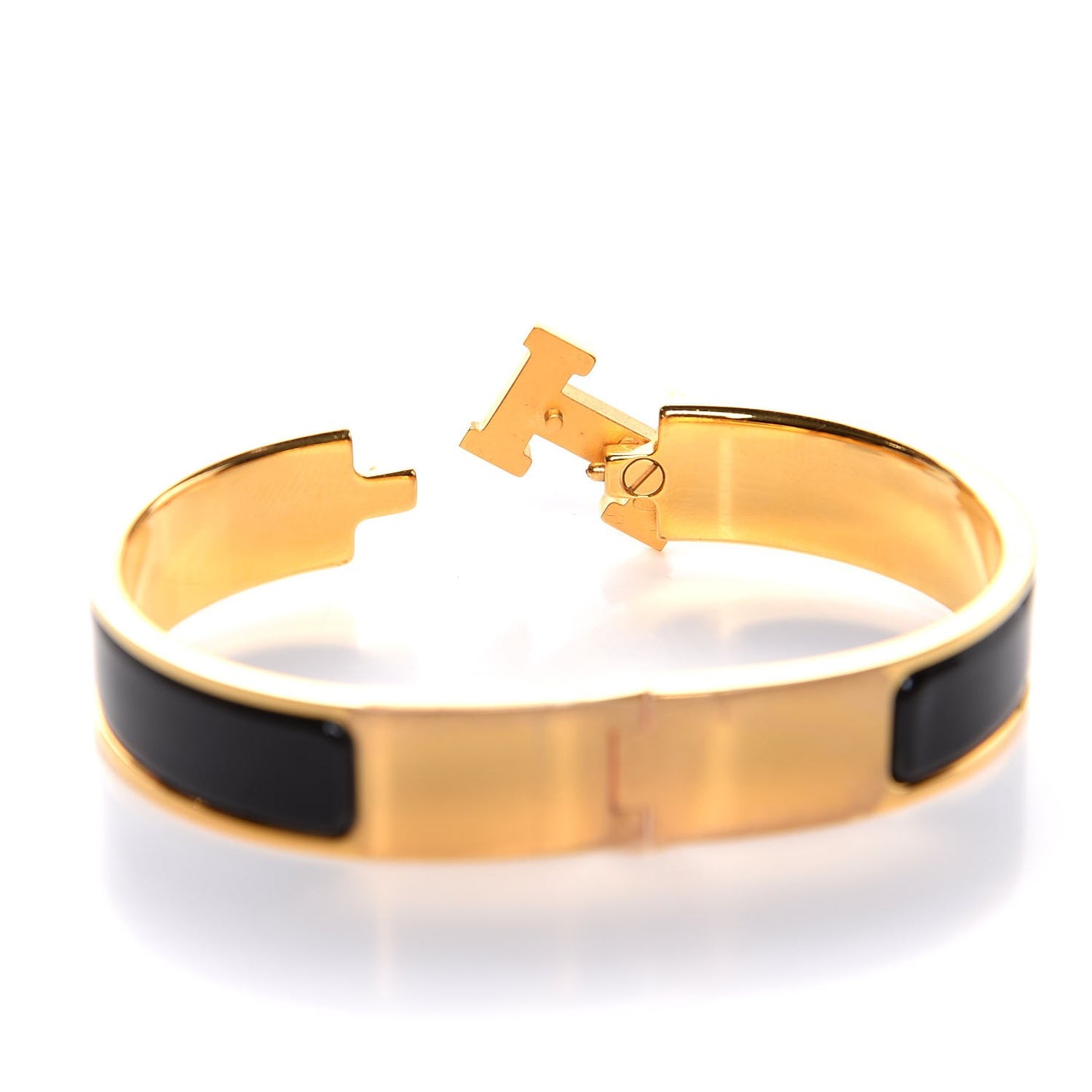 Enamel Narrow Clic Clac H Bracelet PM Black