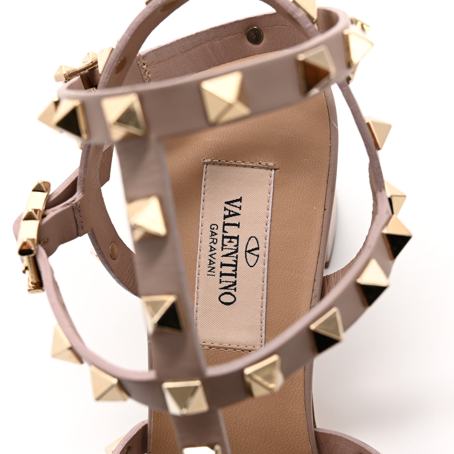 Calfskin Rockstud 60mm City Sandals 37 Poudre