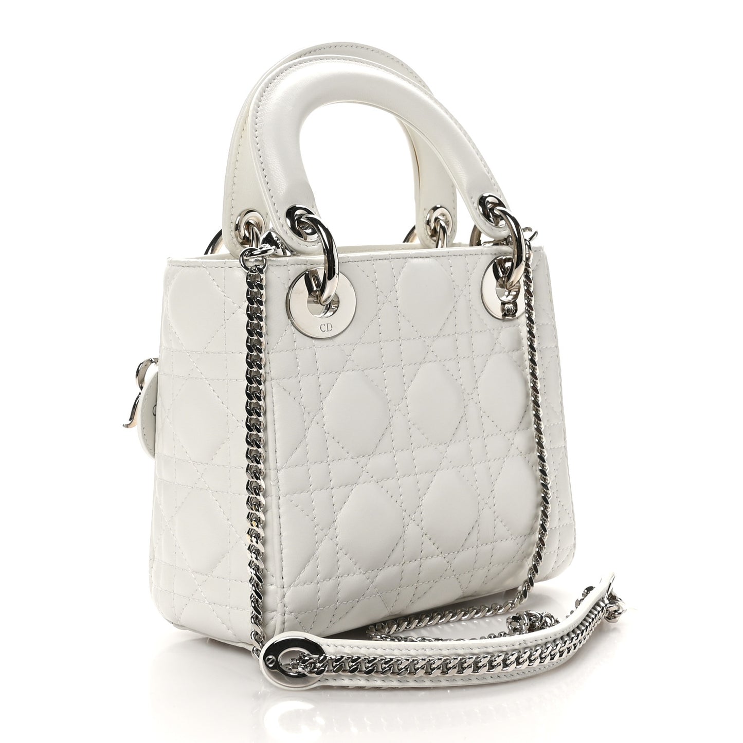 Lambskin Cannage Mini Lady Dior White