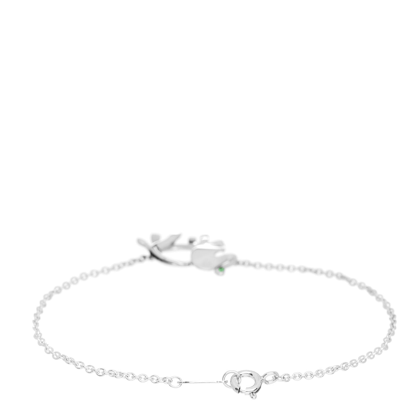 Sterling Silver Tsavorite Save the Wild Elephant Bracelet