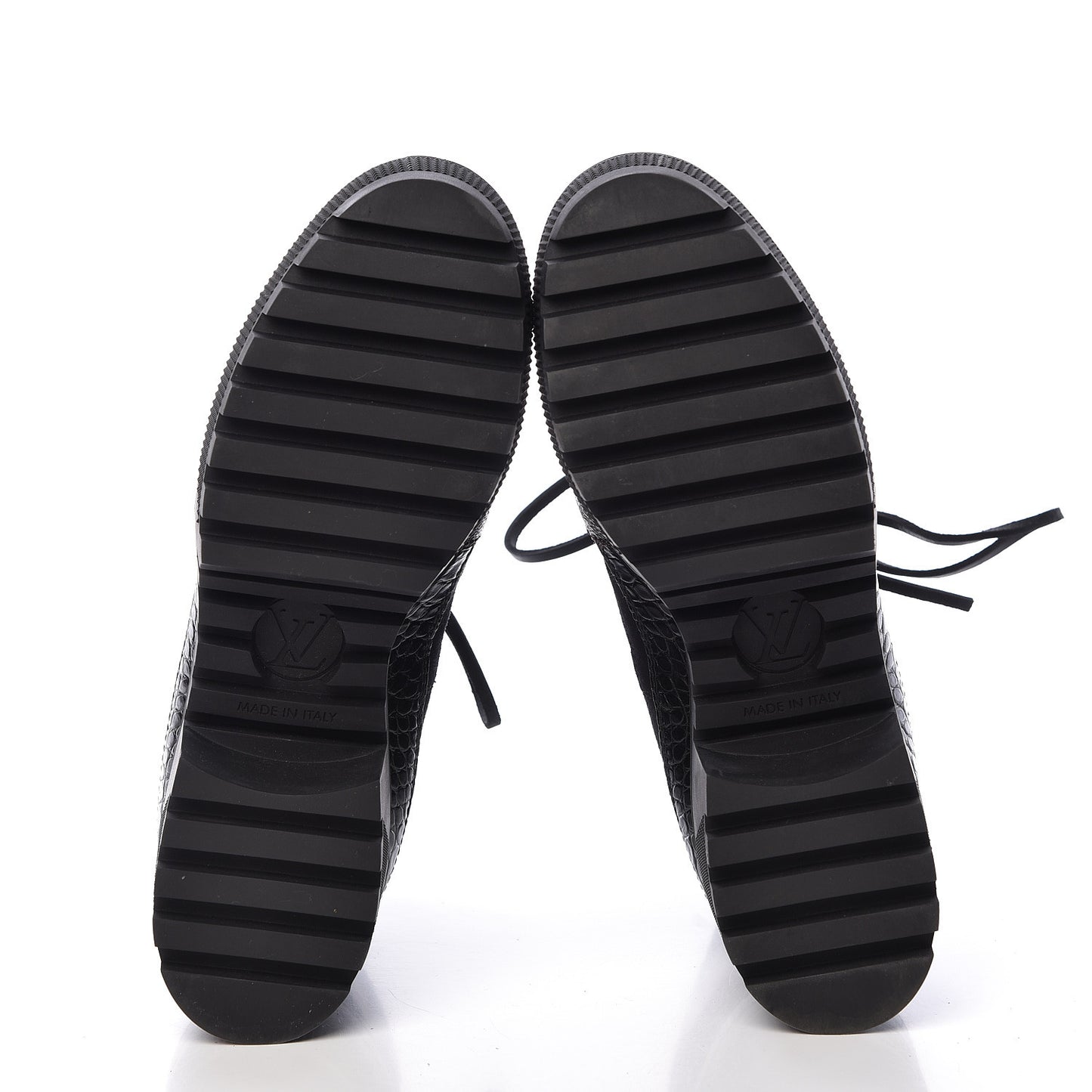 Suede Calfskin Monogram Laureate Platform Desert Boots 38 Black