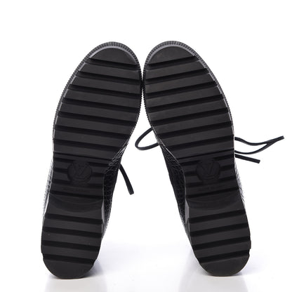 Louis Vuitton Suede Calfskin Monogram Laureate Platform Desert Boots 38 Black 5 of 8
