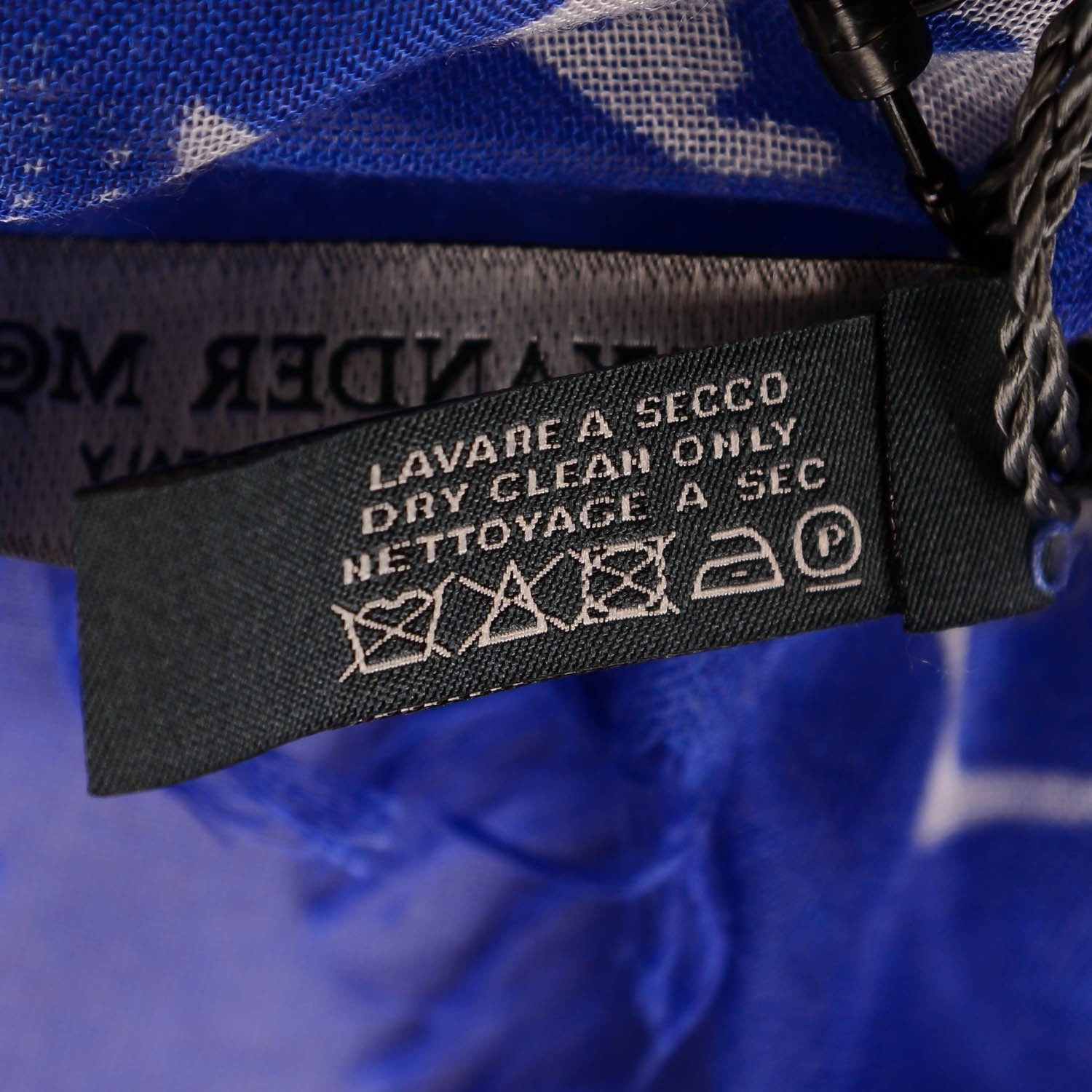 Alexander McQueen Modal Silk Degrade Skull Scarf Royal Blue White 6 of 7