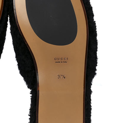 Gucci Shearling Interlocking G Womens Eileen Slippers 37.5 Black Butterscotch 6 of 8