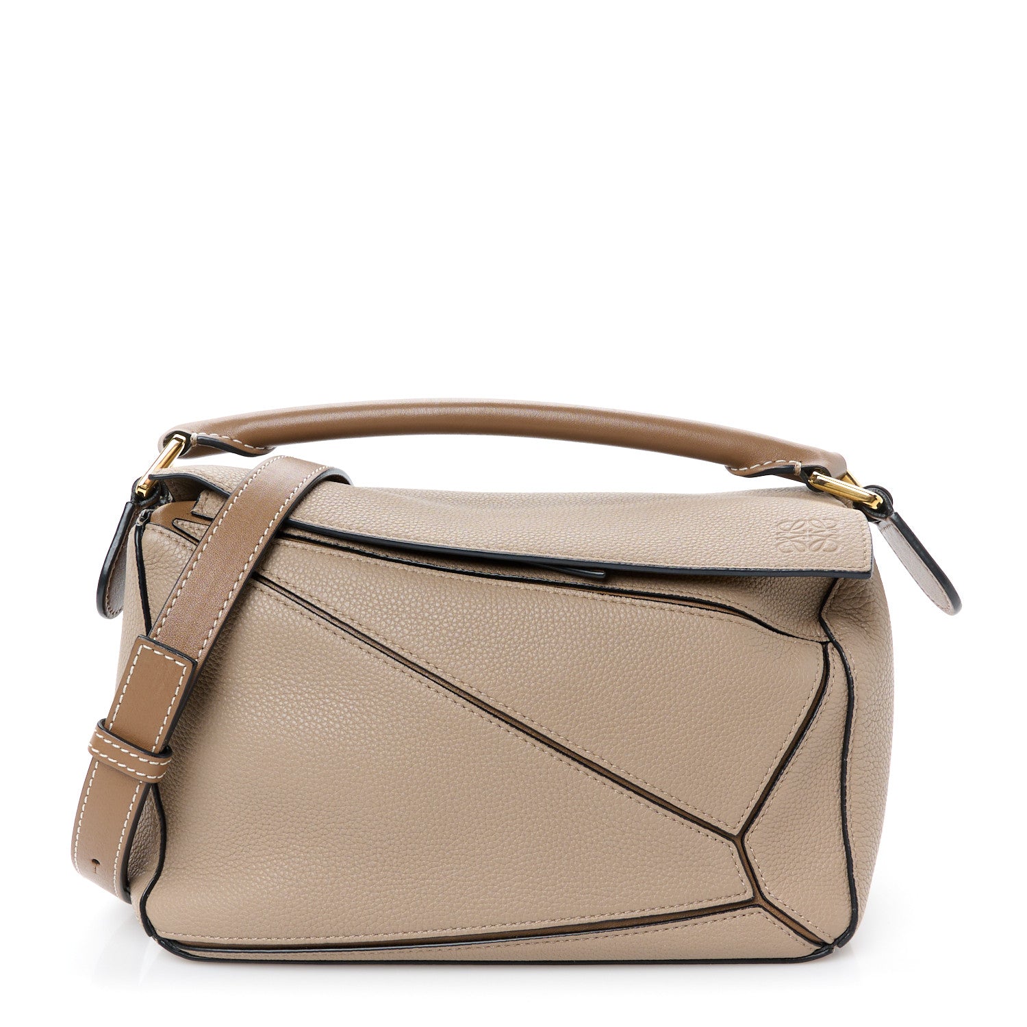 Loewe Grained Calfskin Small Puzzle Bag Sand Mink 1 of 11