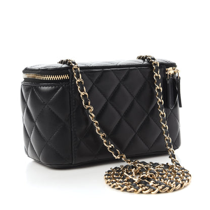 Chanel Lambskin Quilted Small Vanity Case With Chain Black 3 of 11