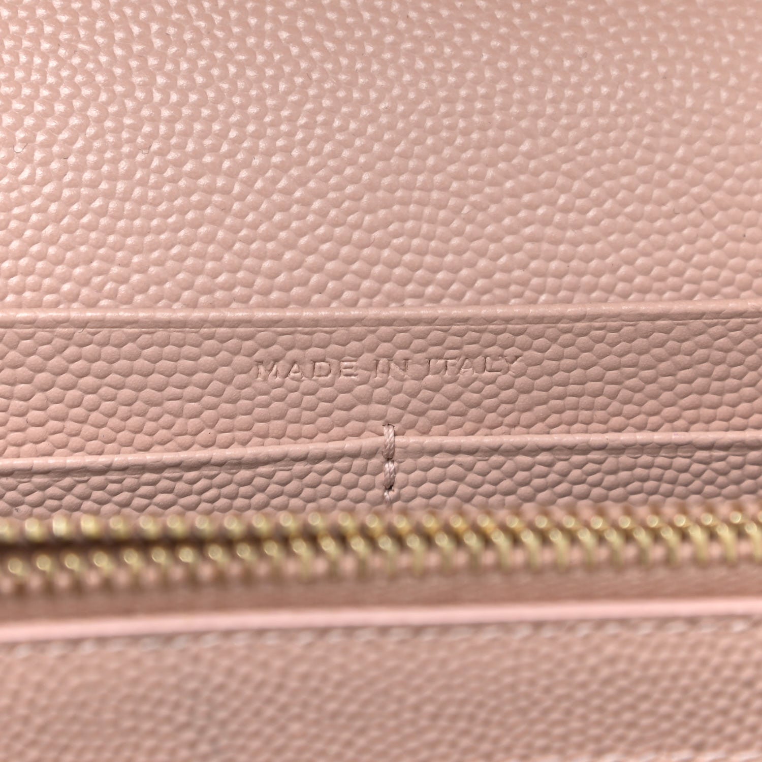Saint Laurent Grain De Poudre Matelasse Chevron Monogram Chain Wallet Pale Blush 8 of 15