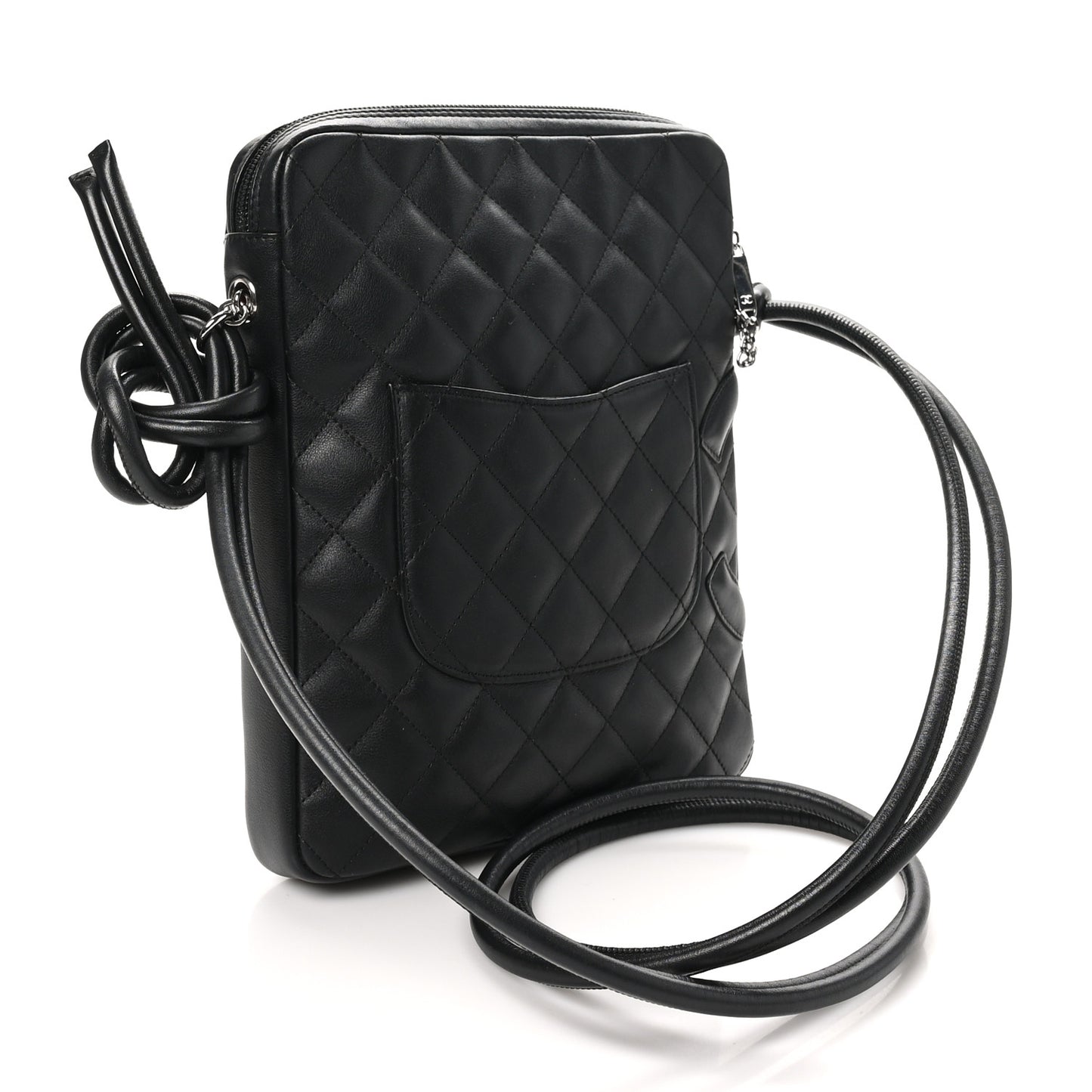 Calfskin Quilted Medium Cambon Messenger Black