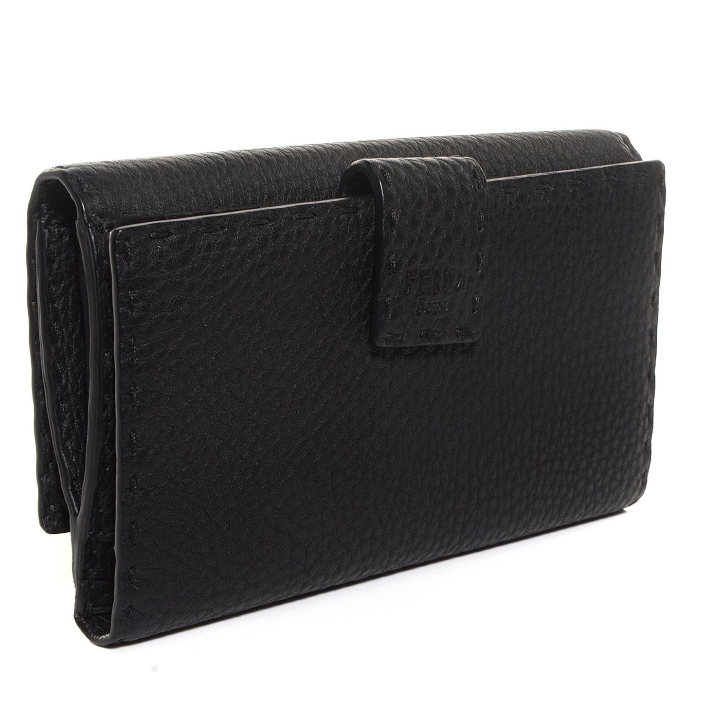 Cuoio Romano Selleria Peekaboo Continental Wallet Black