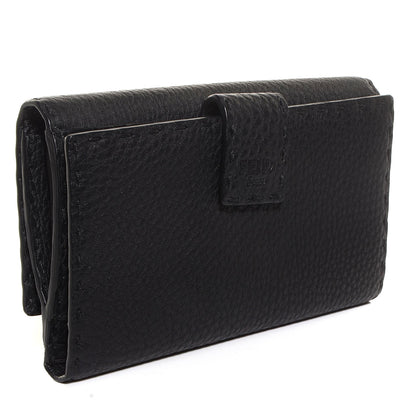 Fendi Cuoio Romano Selleria Peekaboo Continental Wallet Black 3 of 10