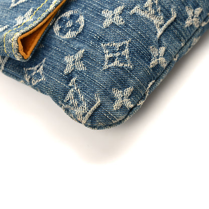 Louis Vuitton LOUIS VUITTON Monogram Denim Pochette Plat Clutch Blue 6 of 7