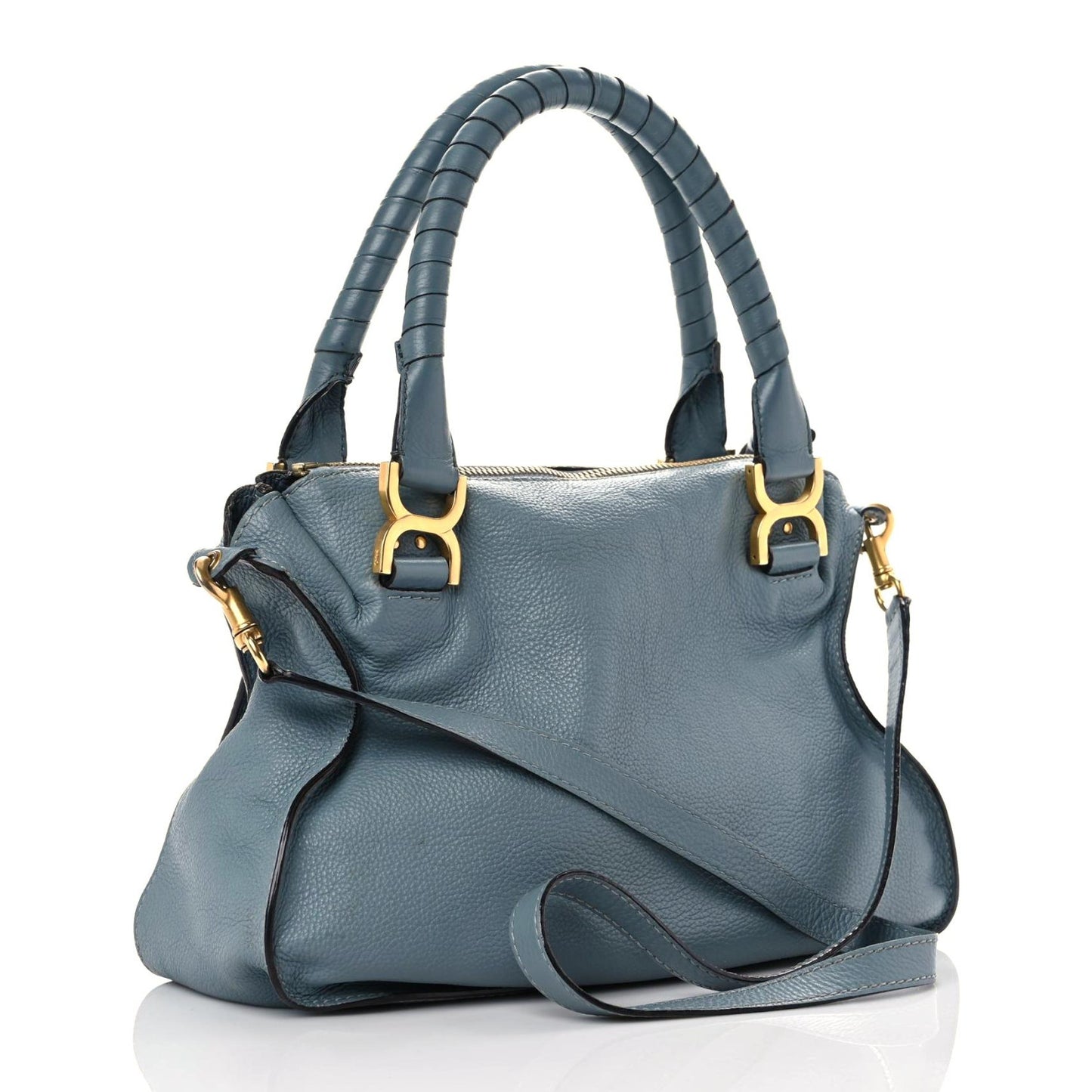 Calfskin Medium Marcie Satchel Cloudy Blue