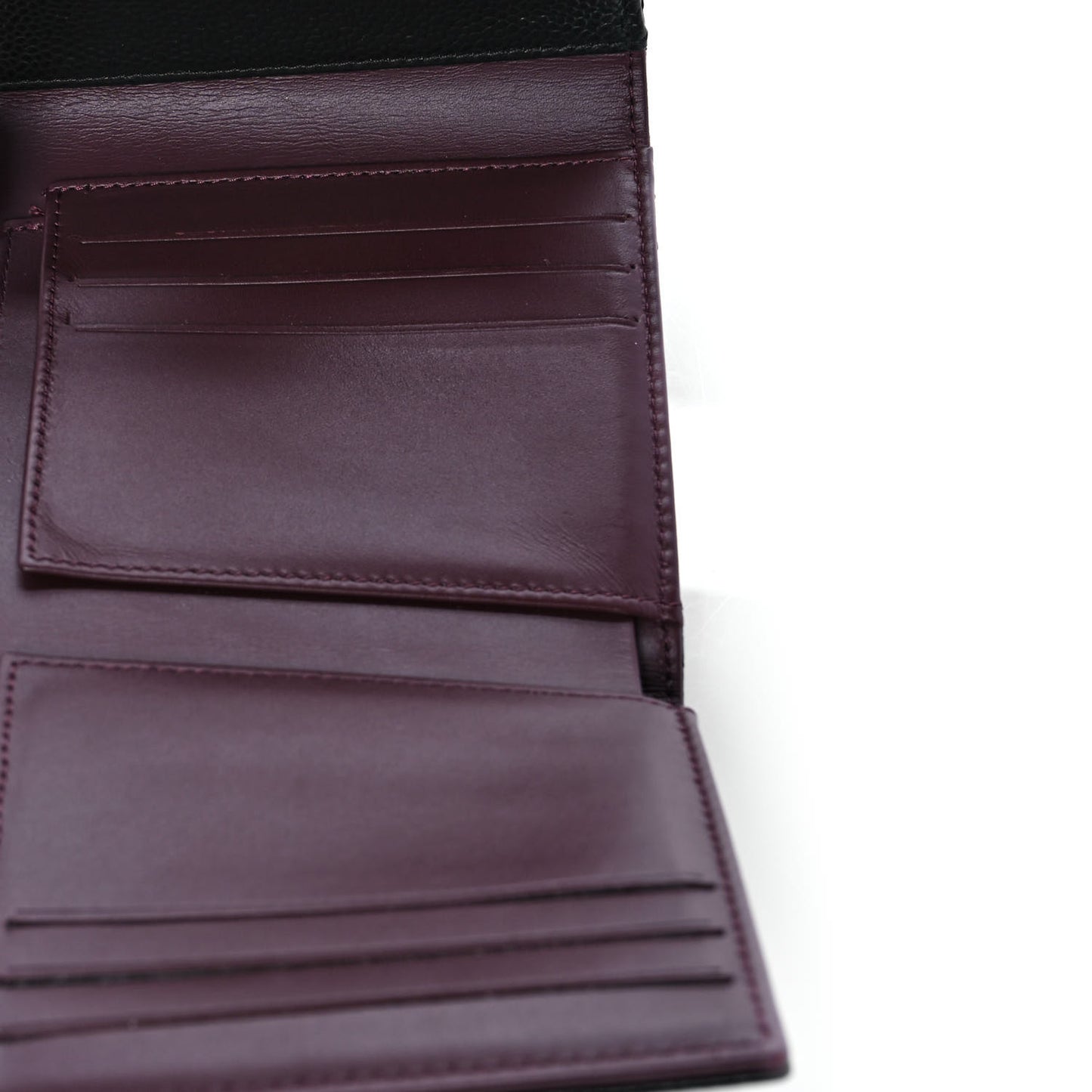 Caviar Quilted Compact Flap Wallet Black