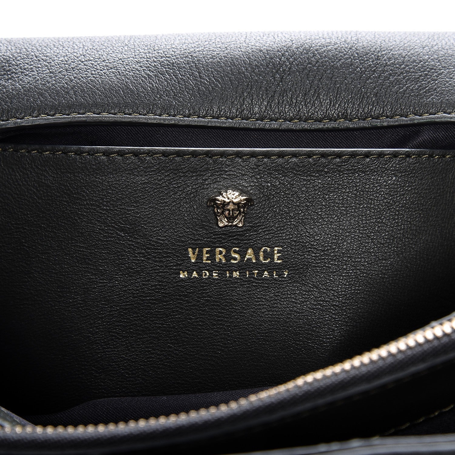 Versace Nappa Embroidered Baroque Palazzo Sultan Shoulder Bag Green 6 of 7