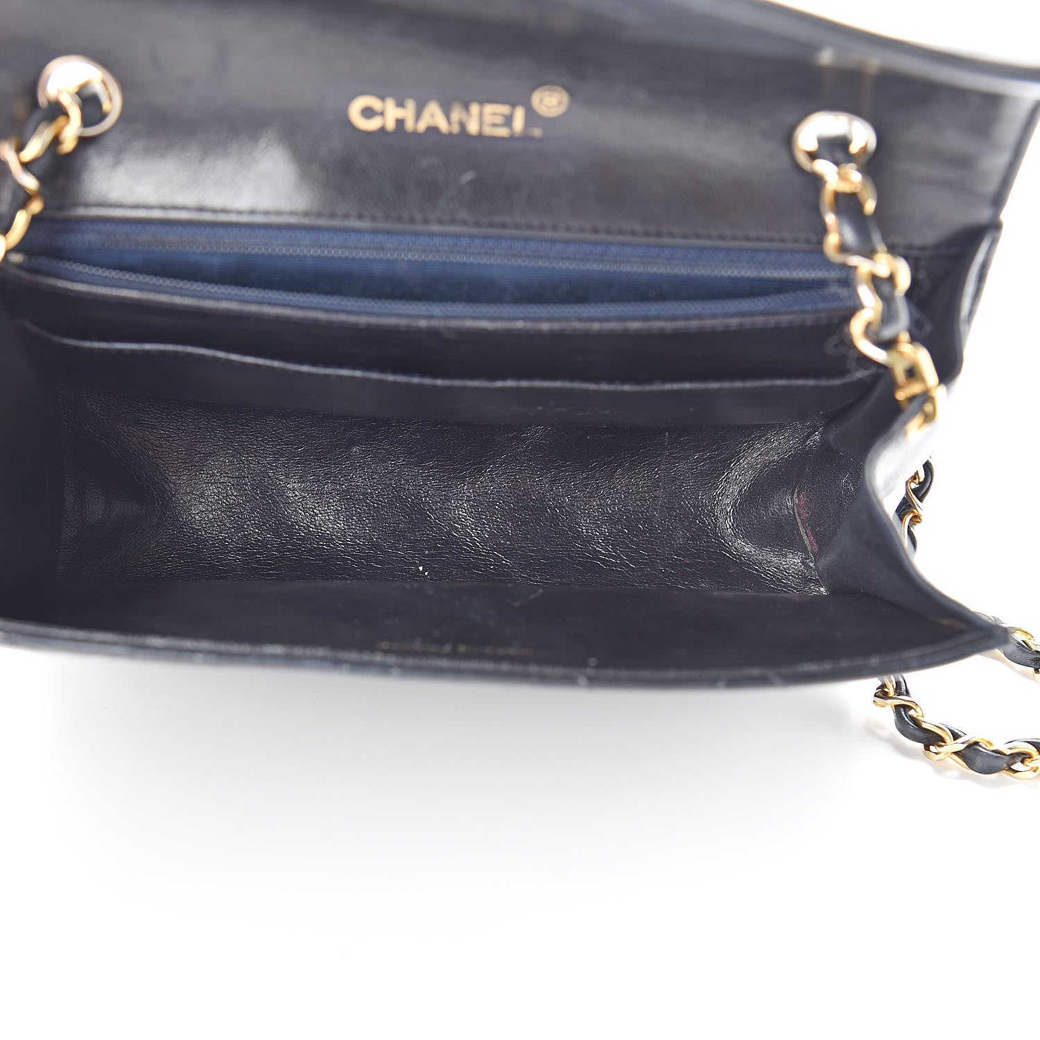 Chanel Lambskin Quilted Small Single Flap Navy 5 of 14