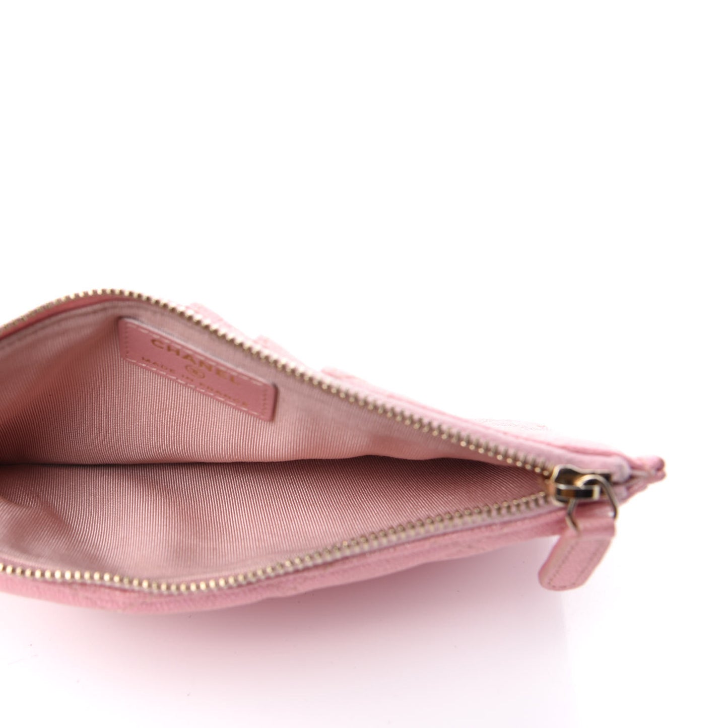 Iridescent Caviar Quilted Classic iPhone Pouch Rose Pink