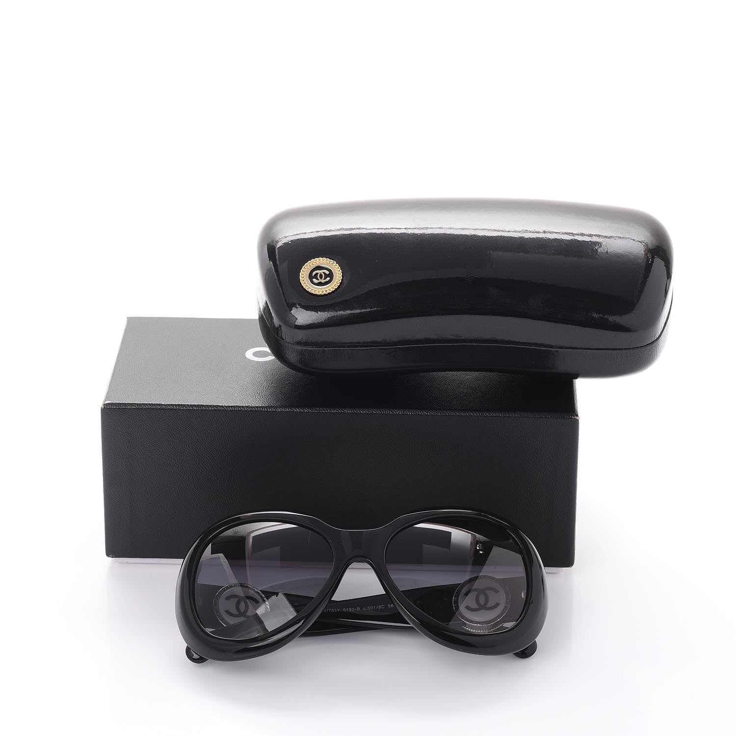 Chanel Collection Bouton Sunglasses 5193 Black 10 of 10