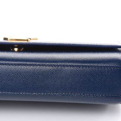Saint Laurent Grain De Poudre Medium Classic Monogram Kate Satchel Denim Blue 10 of 10