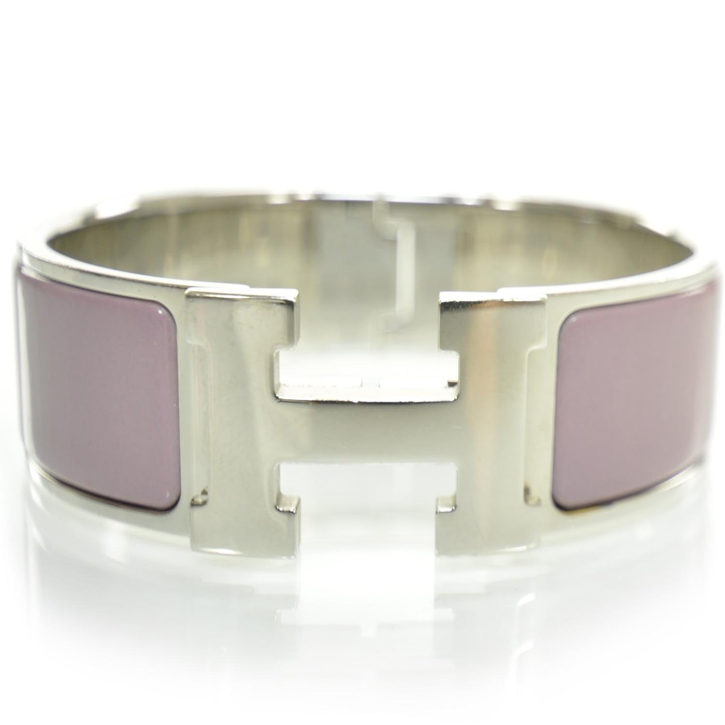 Enamel Clic Clac H Bracelet Wide Pink Silver