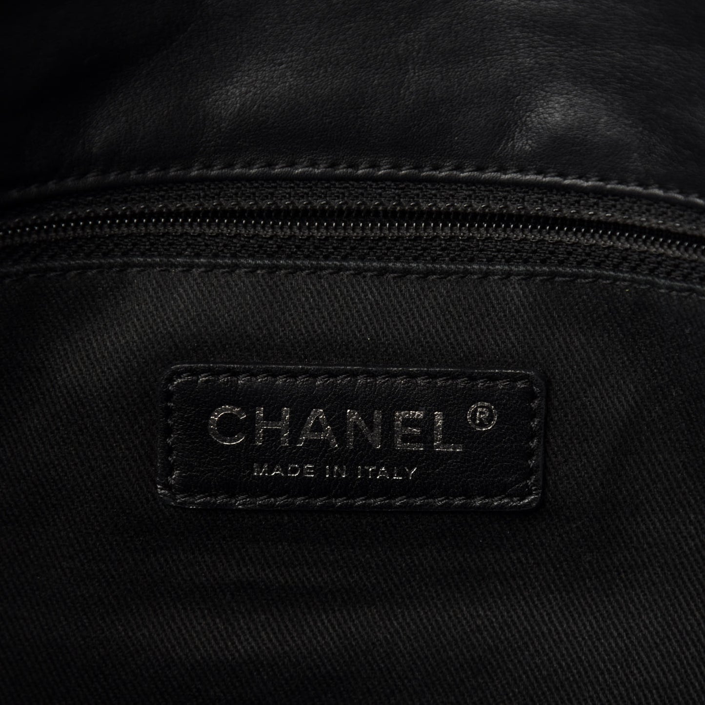 Calfskin Stitched Large Expandable Flap Bag Black