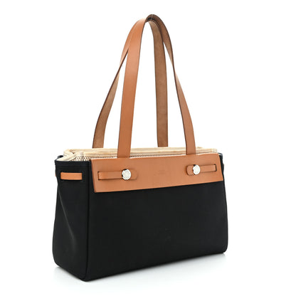 Hermes Toile Vache Hunter Herbag Cabas PM Black Natural 3 of 12