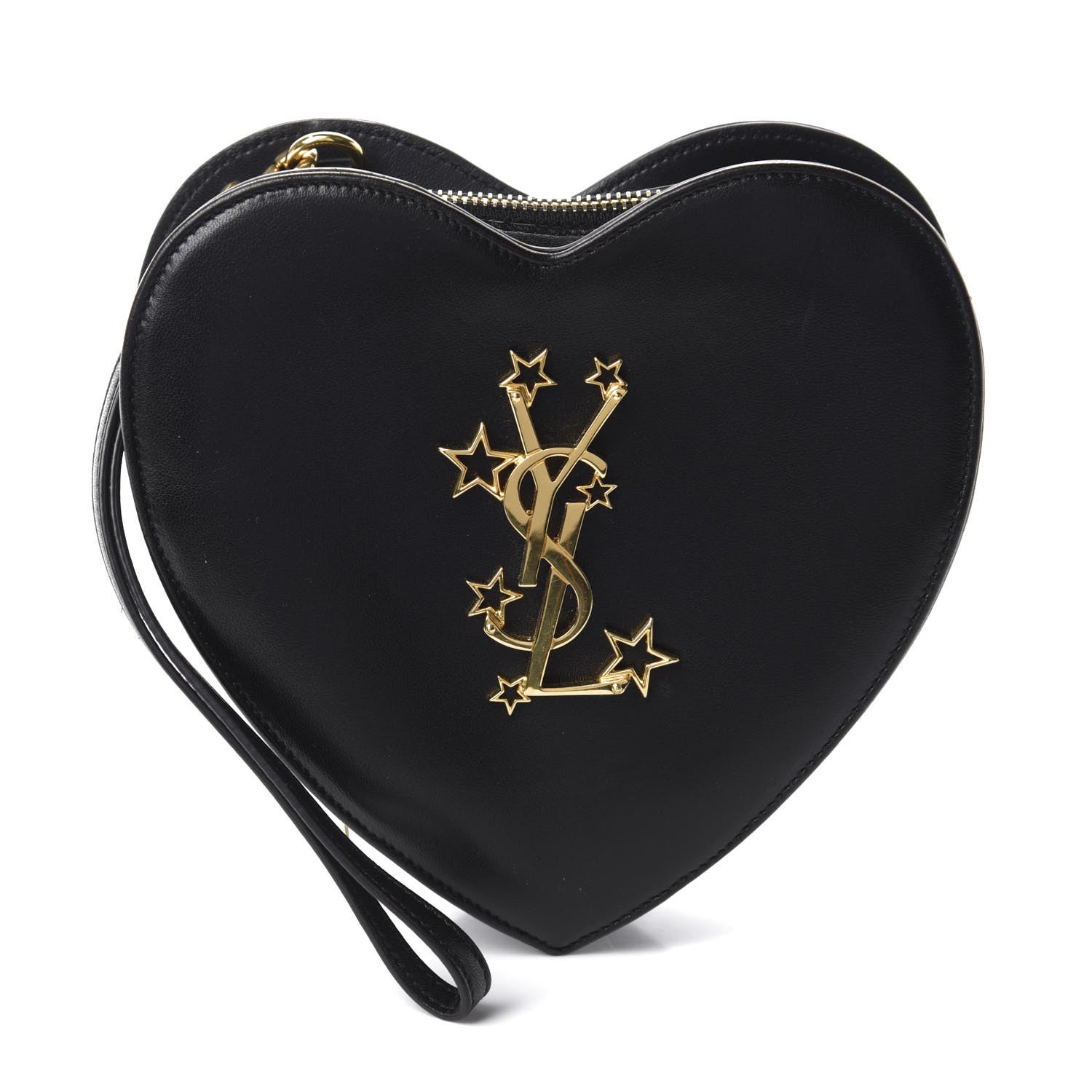 Saint Laurent Lambskin Love Heart Clutch Black 1 of 8