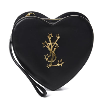 Saint Laurent Lambskin Love Heart Clutch Black 1 of 8