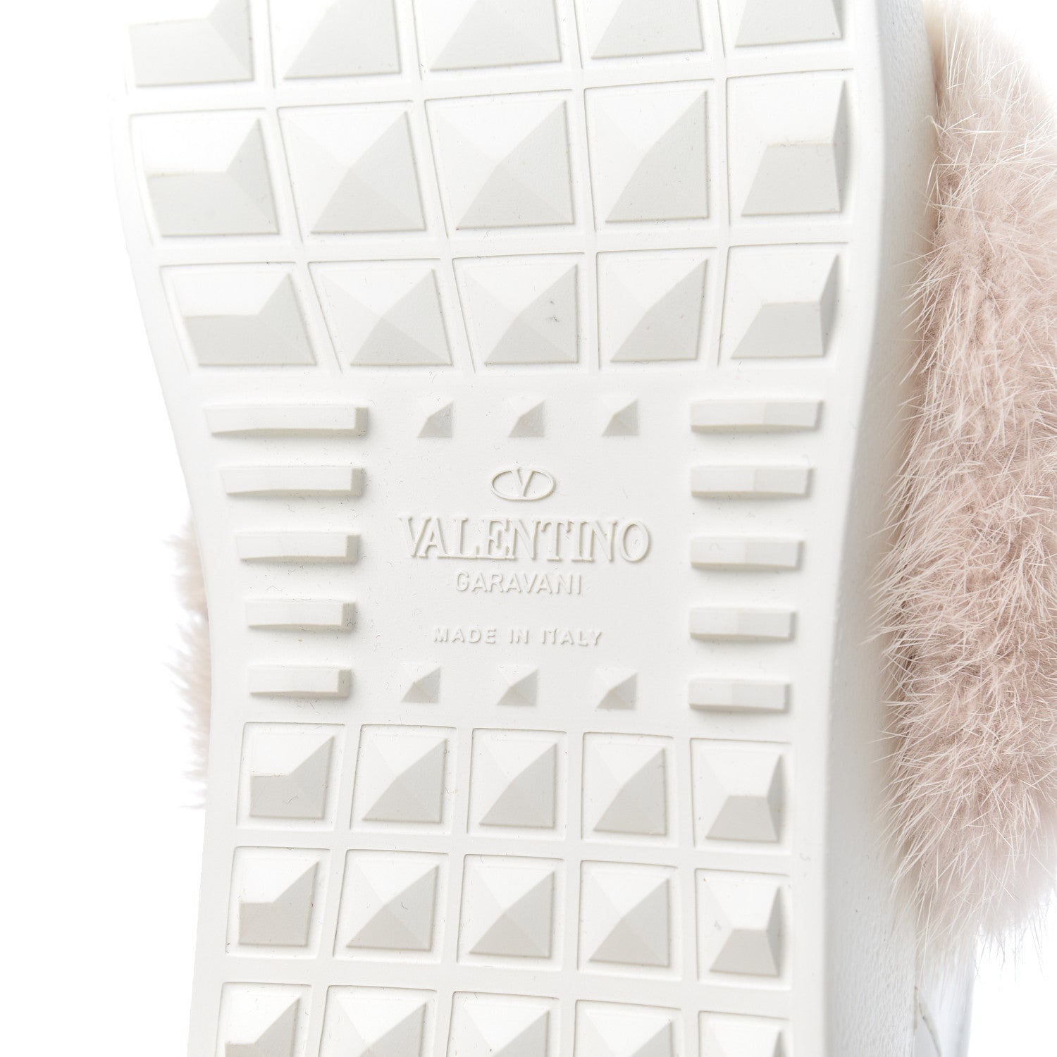 Valentino Garavani Calfskin Mink Fur Sneakers 36 White Rosa 7 of 9