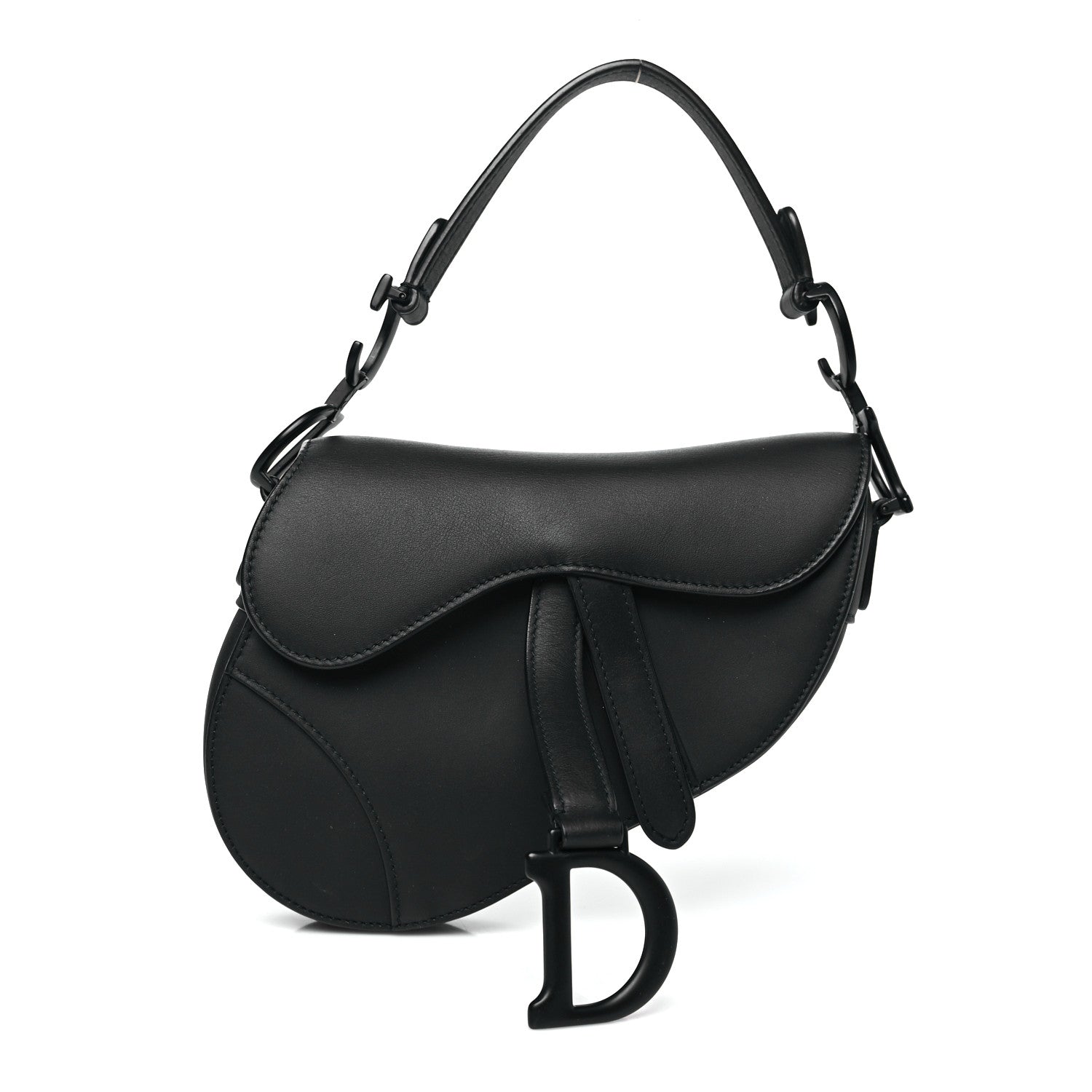 Christian Dior Ultra Matte Calfskin Mini Saddle Bag Black 1 of 12