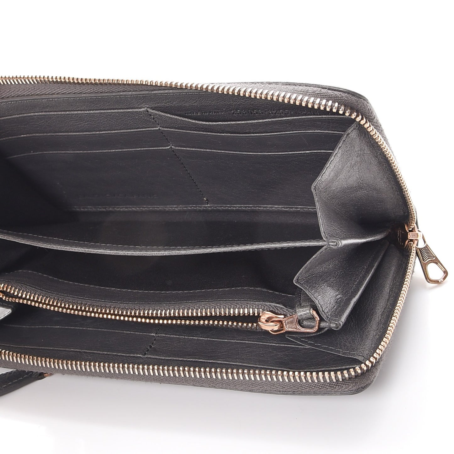 Agneau Giant 12 Rose Gold Hardware Continental Zip Around Wallet Gris Tarmac