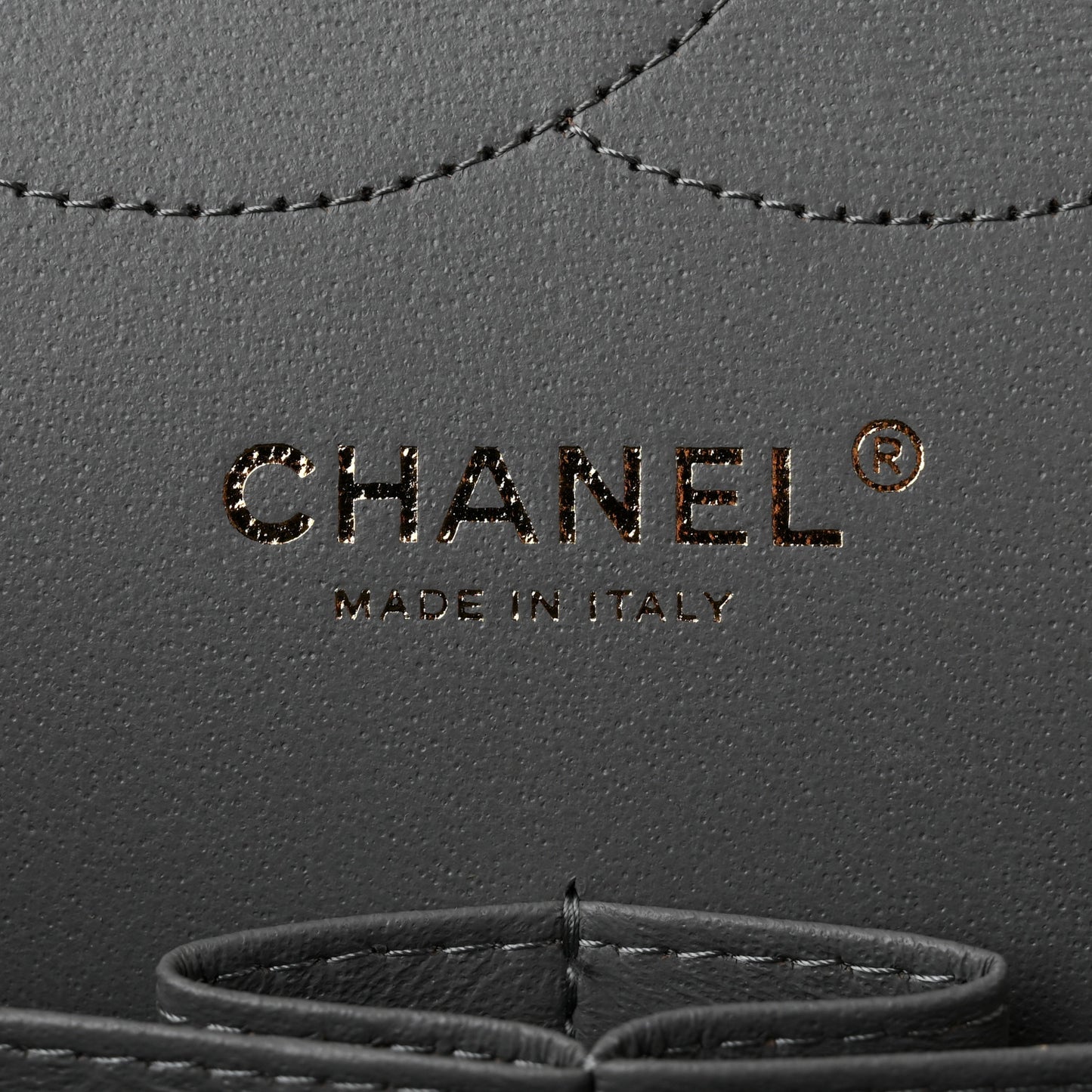 Caviar Quilted Jumbo Double Flap Grey