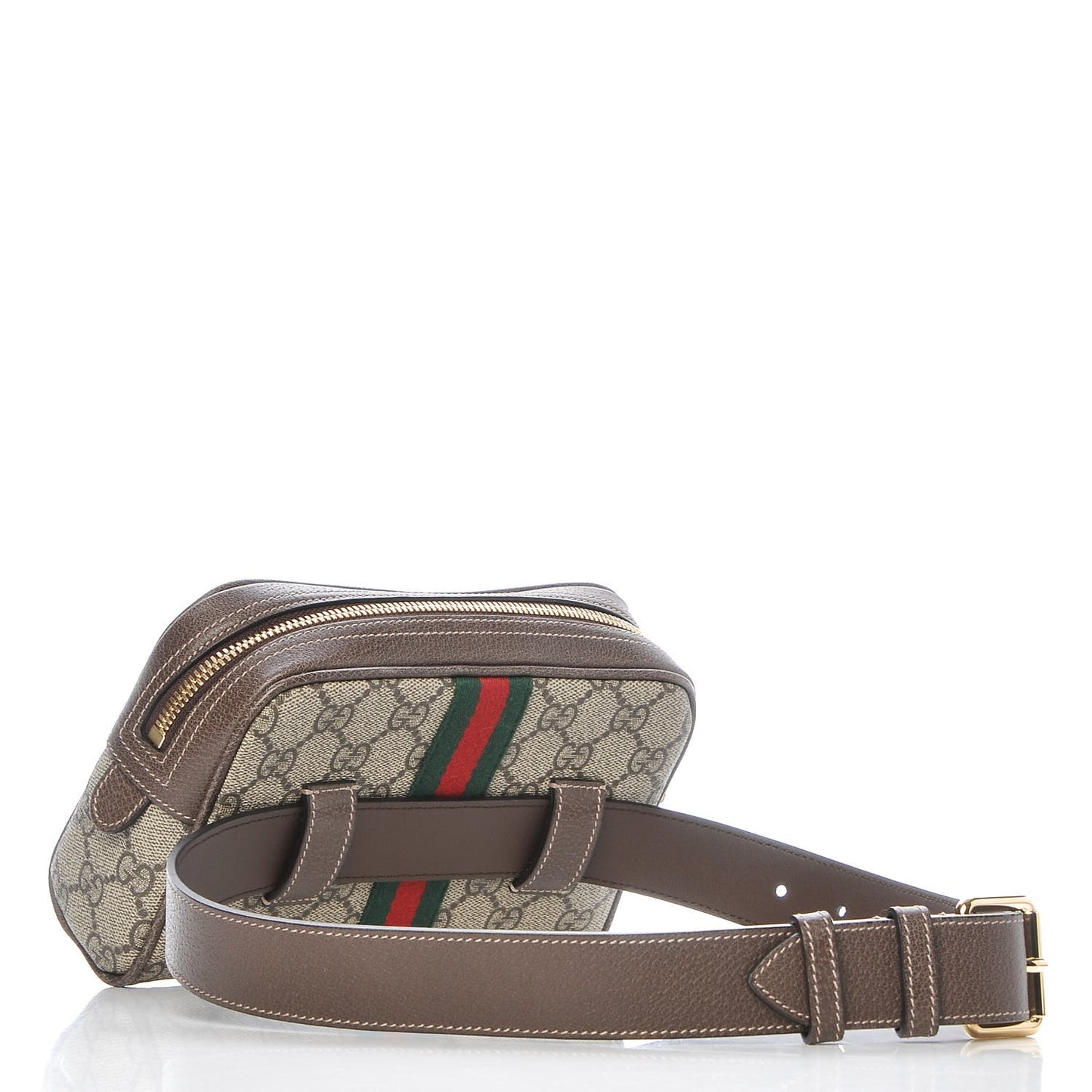 GG Supreme Monogram Web Small Ophidia Belt Bag 65 26 Dark Brown