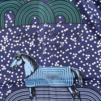 Hermes Silk Garde Robe Pop Scarf 90 Marine White Vert 2 of 3