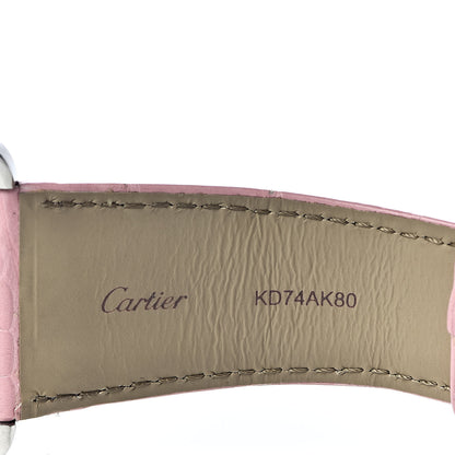 Cartier Stainless Steel Crocodile Mother of Pearl 38mm Tank Divan Quartz Watch Pink 6 of 10