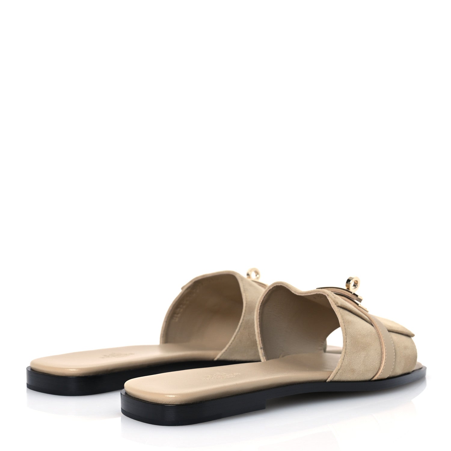 Hermes Suede Goatskin Giulia Sandals 41 Beige Lin 5 of 13